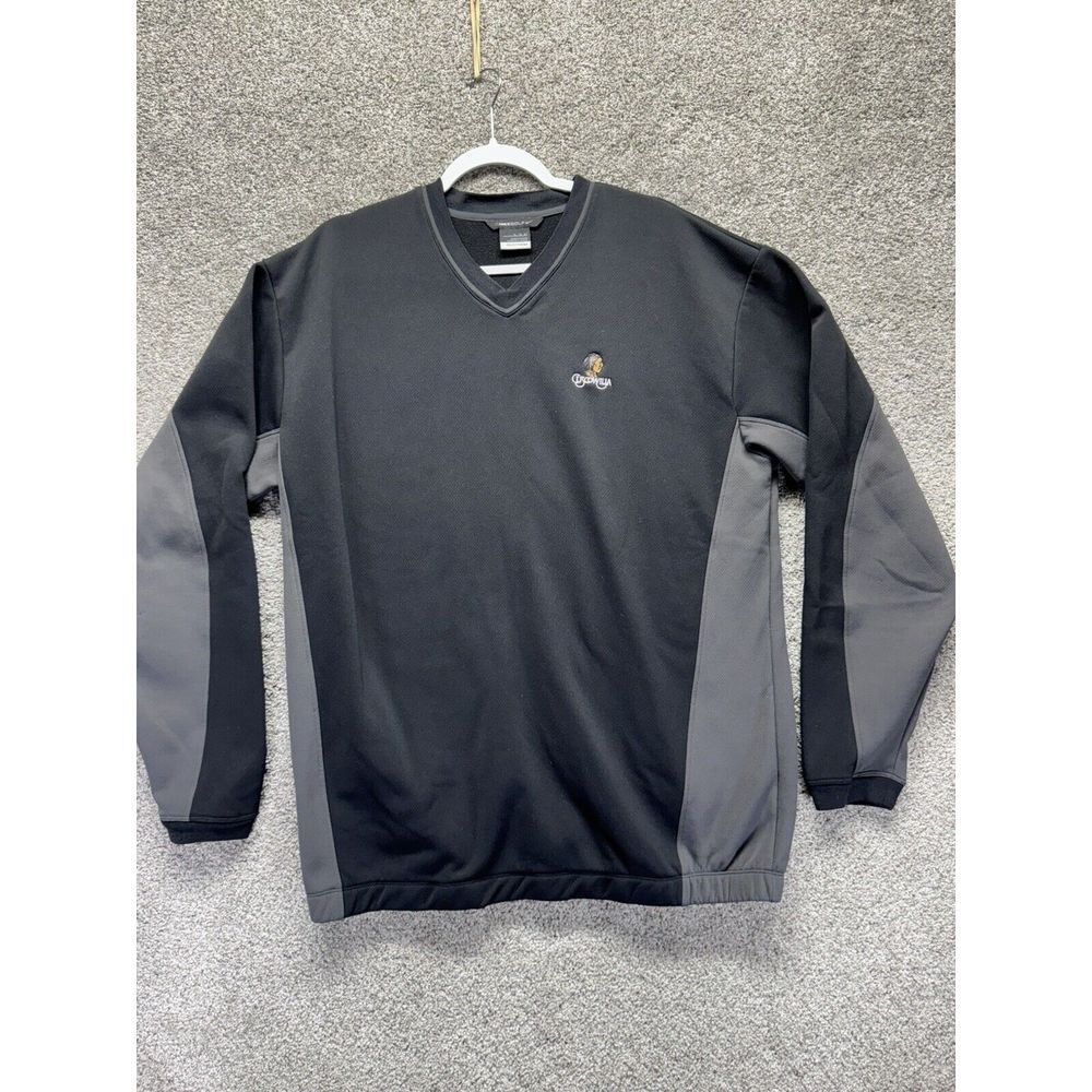 Nike‎ Golf V-Neck Cuscowilla Size XL Therma-Fit Fleece Pullover Black Gray